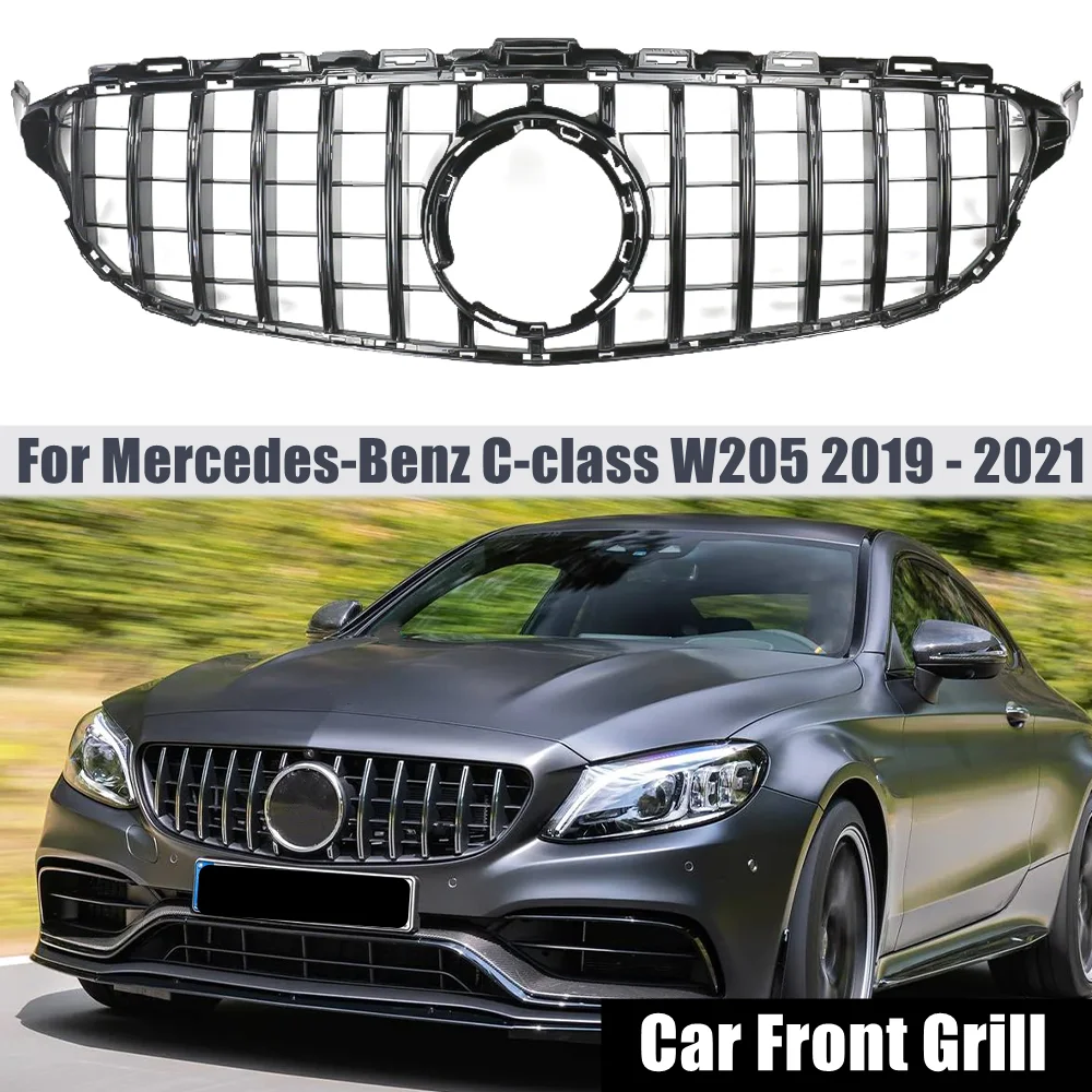 

Передний бампер для Mercedes Benz C-Class W205, спортивный гоночный гриль AMG GT Style 2019 2020 2021 C220 C250 C300, автомобильные аксессуары