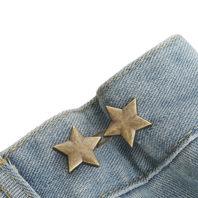 Star Pant Pin Jean Button Pins Adjustable Waist Buckle Instant Button for Pant Star Tighten Waist Button Pin No Sew