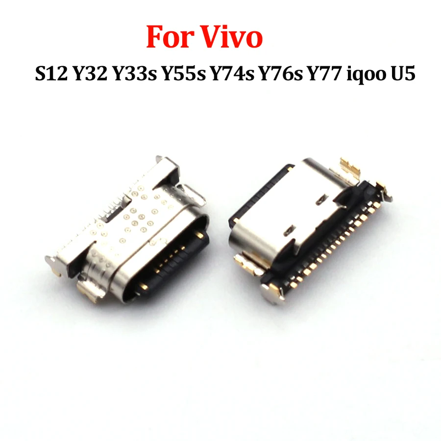 10Pcs For Vivo S12 Y32 Y33s Y55s Y74s Y76s Y77 iqoo U5 USB Charging Connector Charge Port Socket Dock Jack Plug