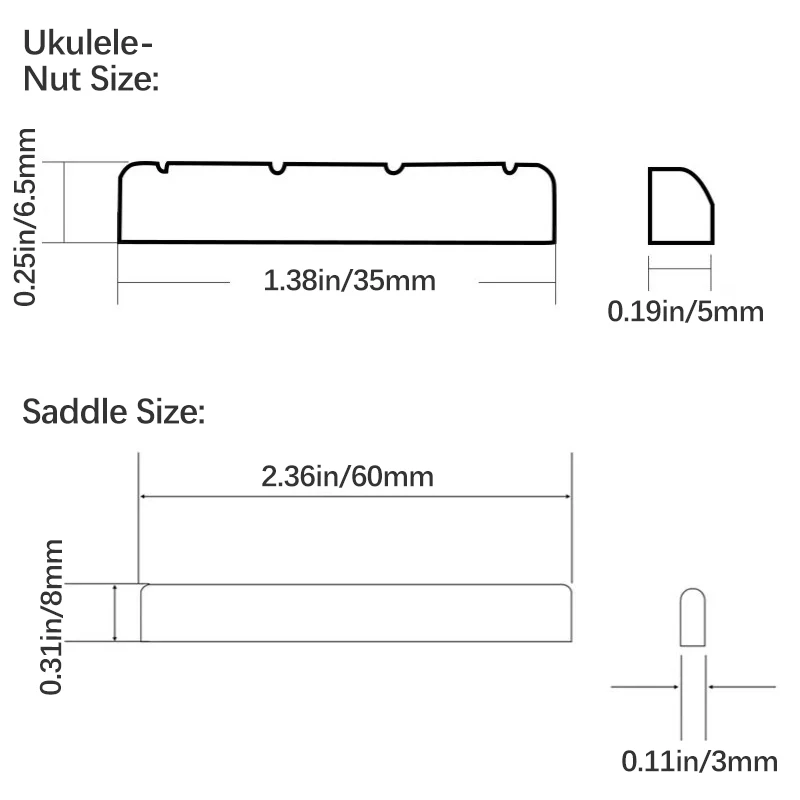 Stegset aus Palisander für Akustikgitarre mit Stiften, Mutter und Sattel, obere untere Saitenkissen für Folk-/Klassiker-/Uku-Gitarrenzubehör – Detail 32