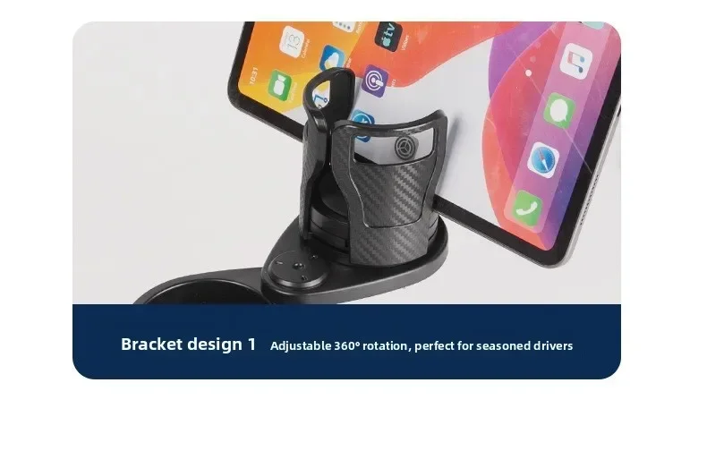 Multifunktionaler Drehbarer Auto-Getränkehalter mit Doppelschichtigem Mittelkonsolen-Regal, 1,2-Punkt Verstellbares Design – Detail 8