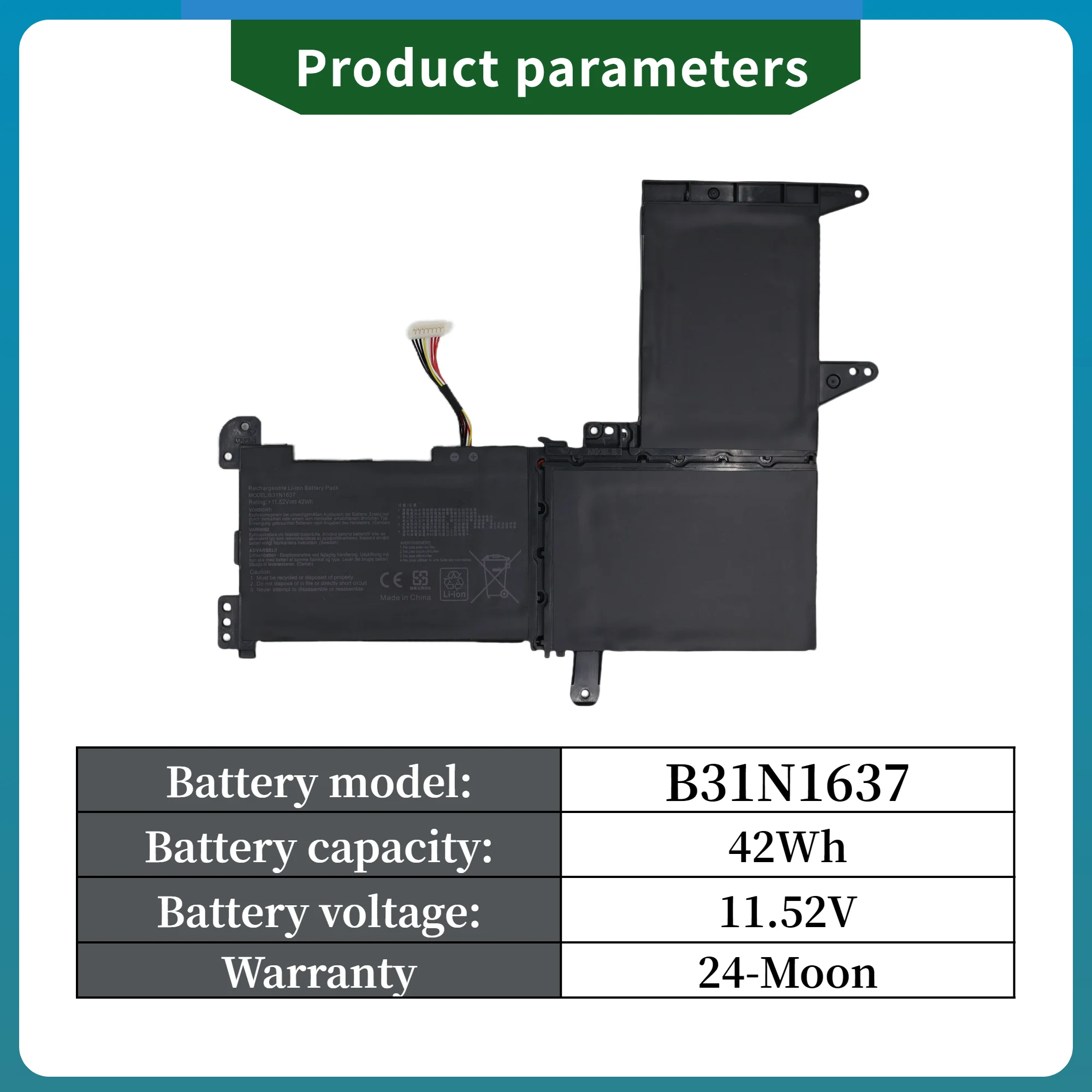 FRLAN B31N1637 C31N1637 Laptop Battery for ASUS VivoBook X510 X510U X510UQ X510UA S510U S510UF S510UQ F510U F510UA F510UQ