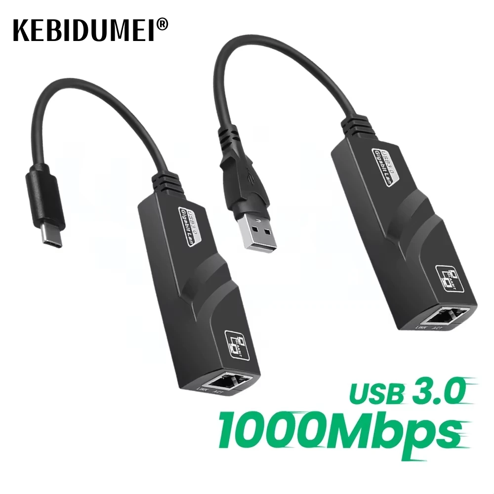 

10/100/1000 Мбит/с Проводной USB 3.0 TypeC USB-адаптер Rj45 Lan Ethernet RTL8153 Сетевая карта для ПК Macbook Windows Ноутбук