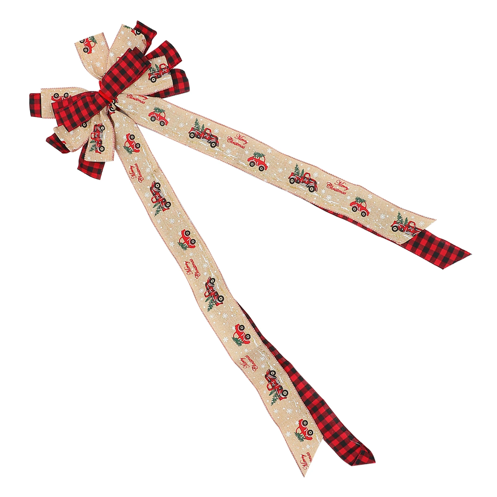 

Bow Decoration Christmas Tree Topper Bows Hat Toppers Polyester Ornaments Decorations