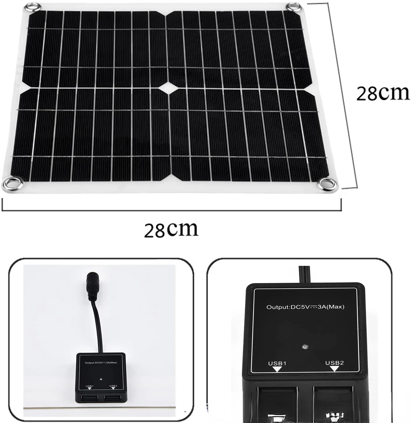 단결정 태양 전지 패널 키트, 휴대용 야외 배기 팬, 20W