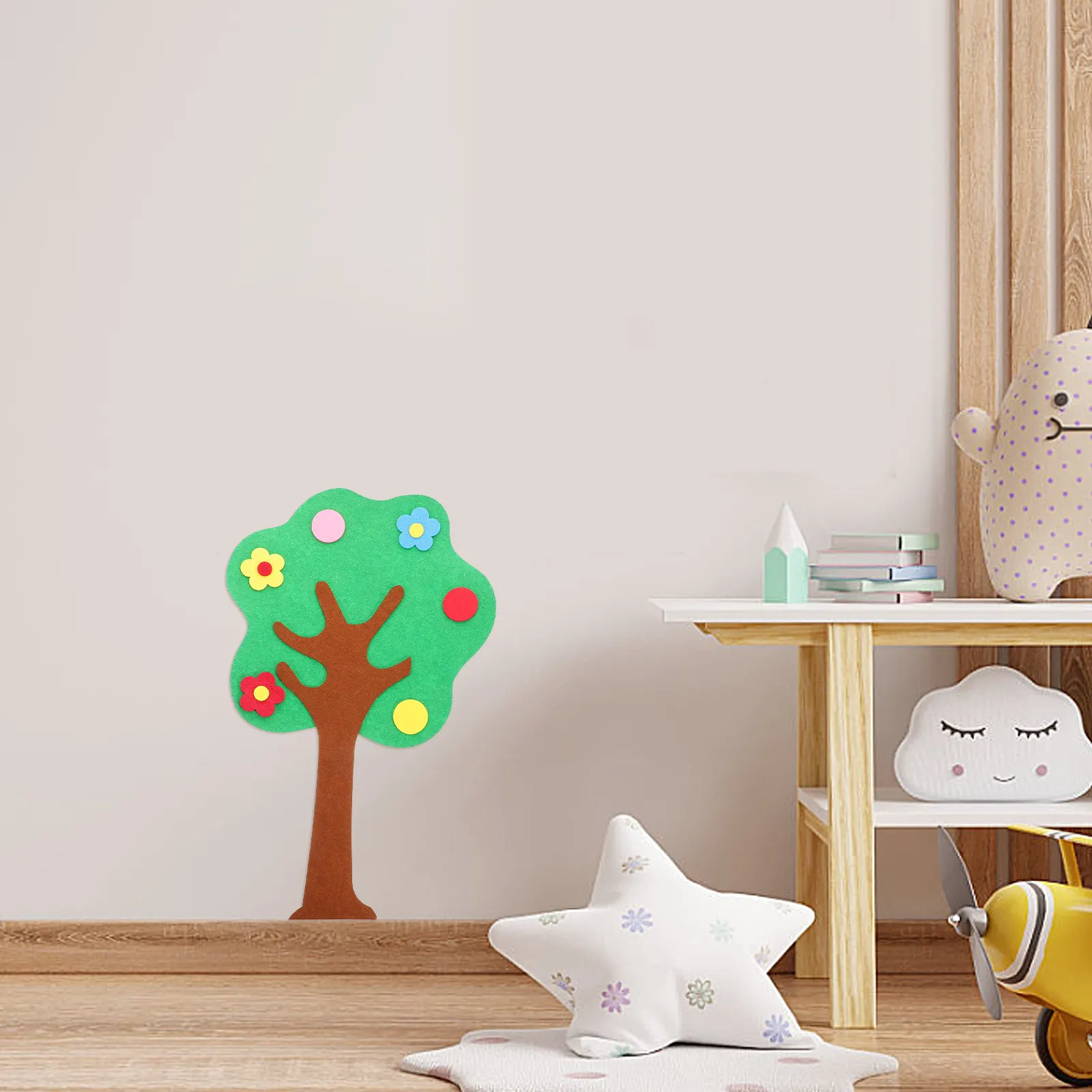Felt Tree Non Woven Classroom Wall Decor Realistic Design Educational Matching Game Kindergarten Preschool Learning