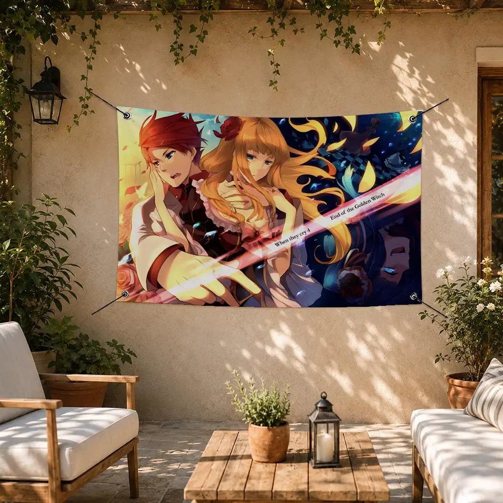 Dark Anime Umineko When Flags Room Bedroom Home Outdoor Wall Hanging Concert Printed Background Decoration Art Banne