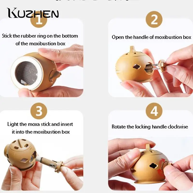 Women Cupping Massage Moxibustion Box Moxa Sticks Burner Acupuncture Point Stick  Gynaecopathia Heating Therapy Pain Relief