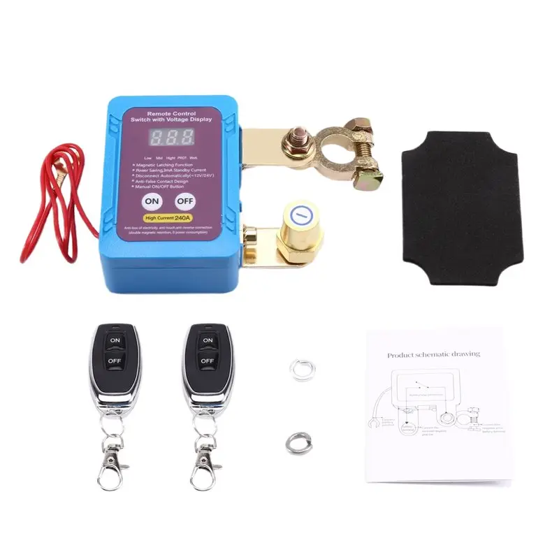 

X39A-Universal Car Remote Control Seitch Switch 12V Battery Breaker Power Cut Off Kit Smart Leakage Protection Function