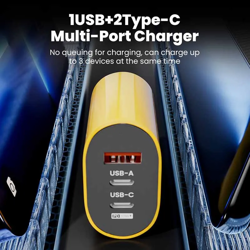 65W GaN Charger Type C Mobile Phone Fast Charging PD Charger Adapter For Xiaomi Samsung USB Type C Micro USB Cable For iPhone