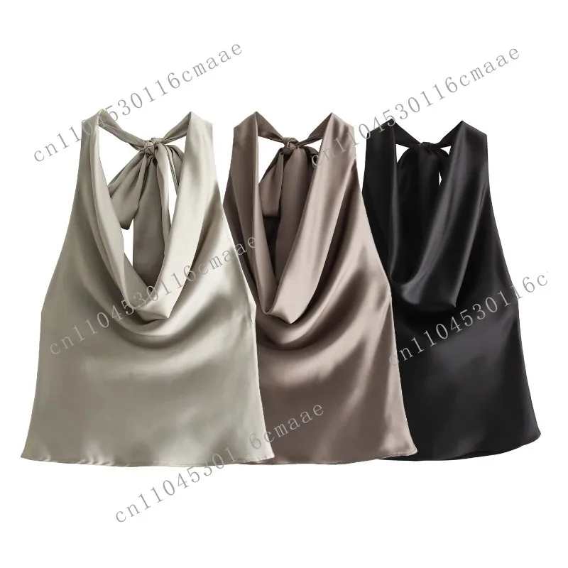 

3 Colorway Back Hollow Out Solid Color Casual Fashion Crop tank Tops for Women