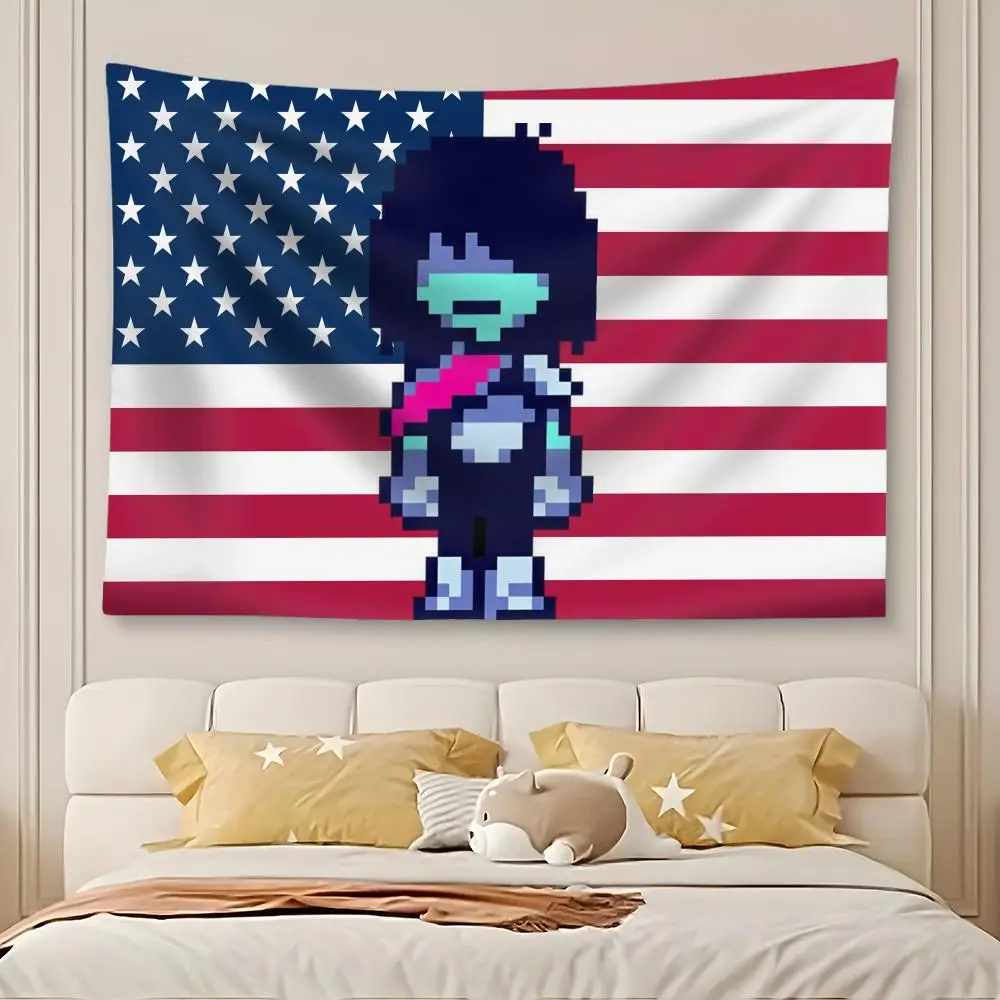 Game D-Deltarune Flag Tapestry Art Decor Banner Microfiber Backdrop for Bedroom Living Room Bar Garden Party