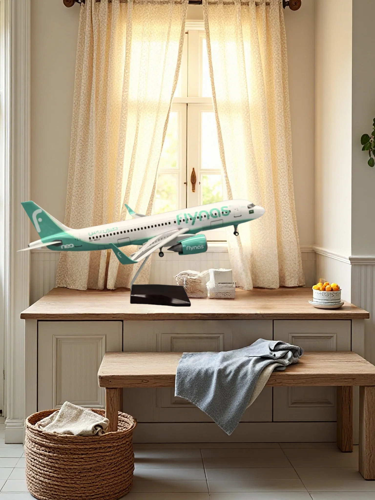 

47cm Toys Aircraft for Children 320 Flynas Airbus Saudi Nas A320neo Model Planes With Light Wheeled Landing Gear For Collected