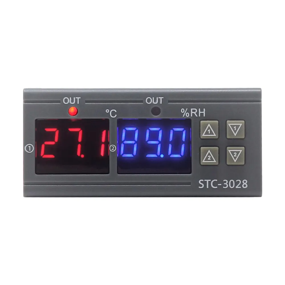 Digital Thermostat Hygrostat Temperature Humidity Control STC 3028 AC 110V 220V DC 12V Hygrometer Incubator Controller