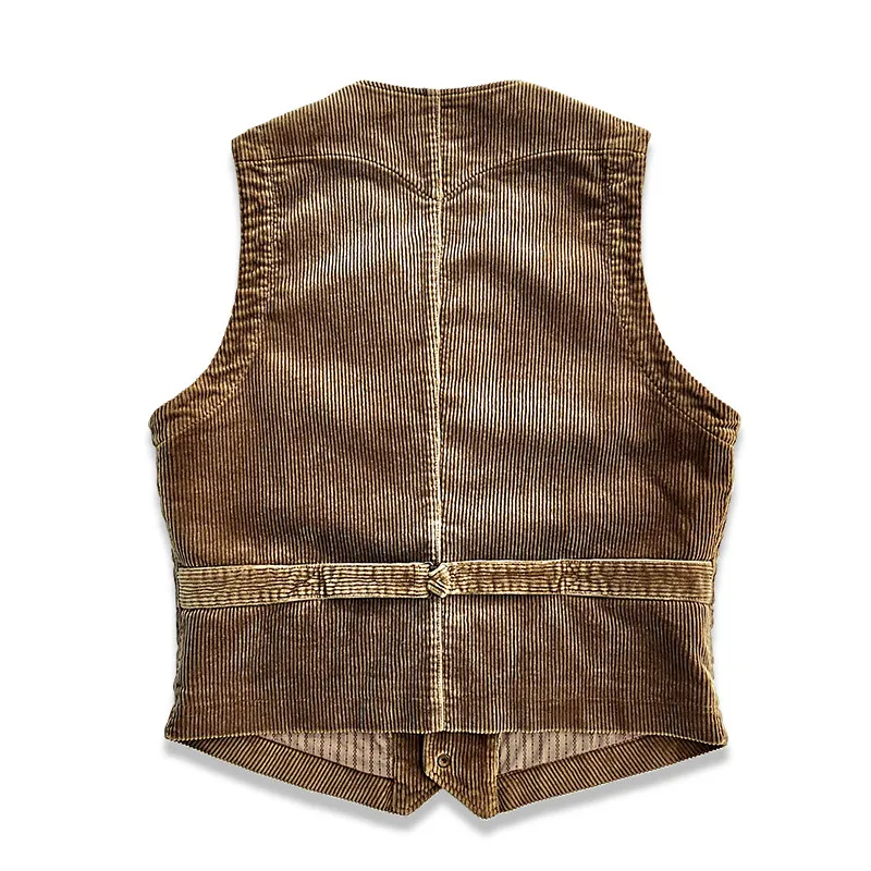 Amekaji Dyed Washed Corduroy Vest Man Amekaji American Retro Western Vest