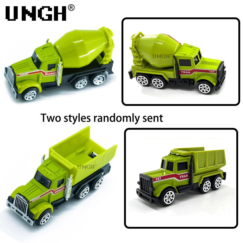 UNGH 6pcs Alloy Diecast Engineering Car Models Yellow Green Truck Excavator Tractor Toys for Children Kids BOY Vehicle Toys Gift