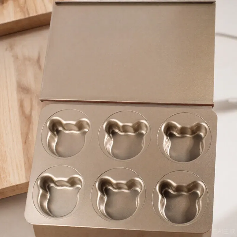 1Set Carbon Steel Bear Shaped Cake Mold Non Stick Baking Mold for DIY Cakes Muffins Pudding Scones Pizza Fruit Pie Chocolate