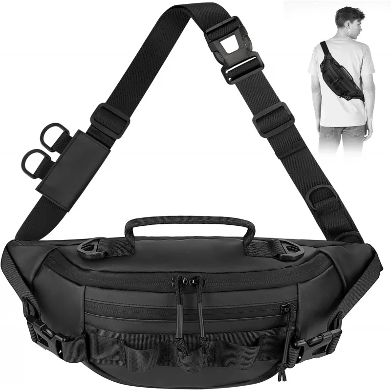 釣り用ウエストバッグ-タクティカルモール-ハイキング-スリングバックパック-メンズ-アウトドア-サイクリング-ランニング-マルチポケット-リグポーチ-スポーツ-ハンティング-ショルダー