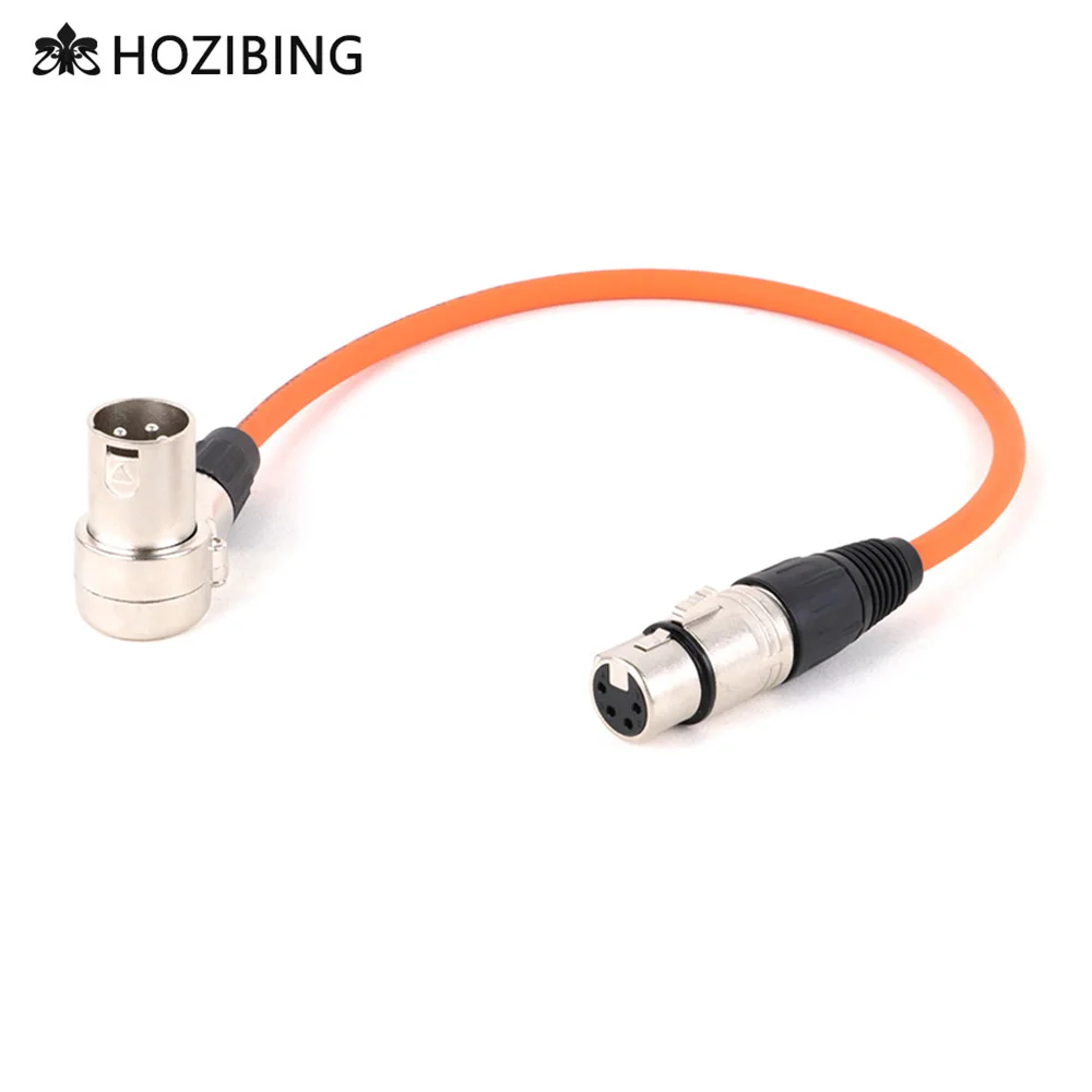 

Multicolor Shielded XLR Cable Right Angle 3Pin XLR Male to Straight 4Pin Female Plug Balanced MIC Audio Extension Cord Adapter