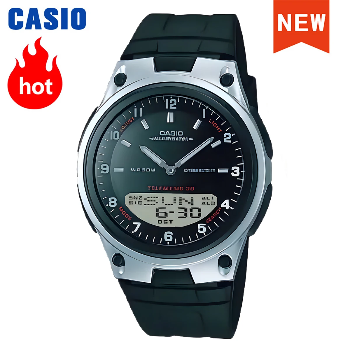 Casio men watch New for 2024 top brand luxury set quartz Waterproof watch men Sport military Watch Luminous clock relogio AW-80-