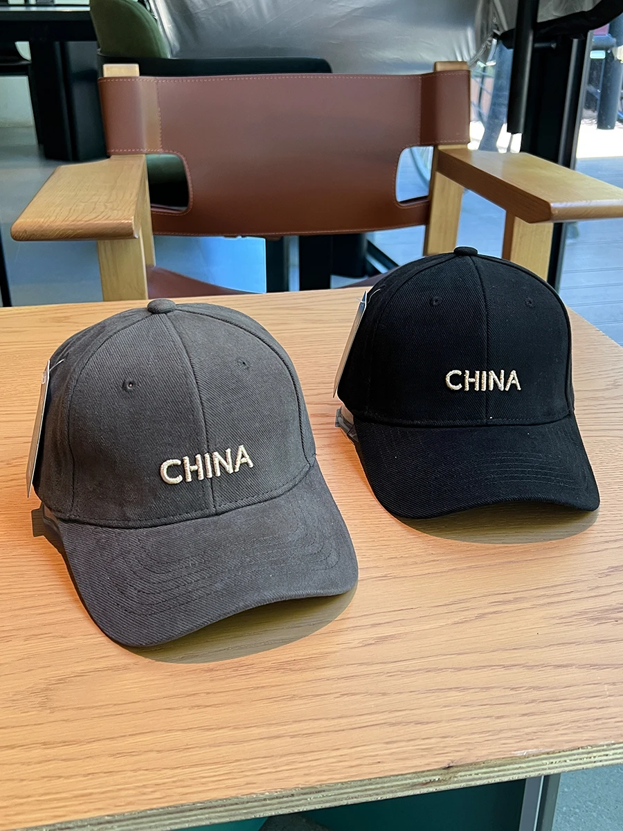 Hard Top Baseball Cap Embroidered Couple Curved Brim Duckbill Cap Men's Trendy