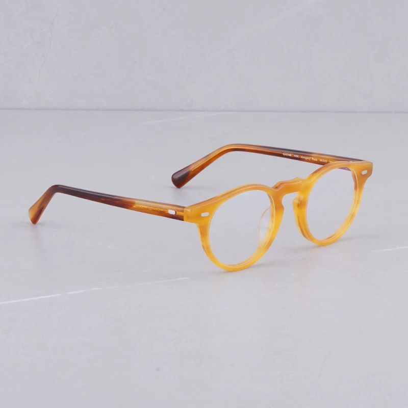 

Gregory Peck Transparent Round Glasses Women Vintage Acetate Eyeglass Frames Women Prescription Glasses Men Myopia GlassesOV5186