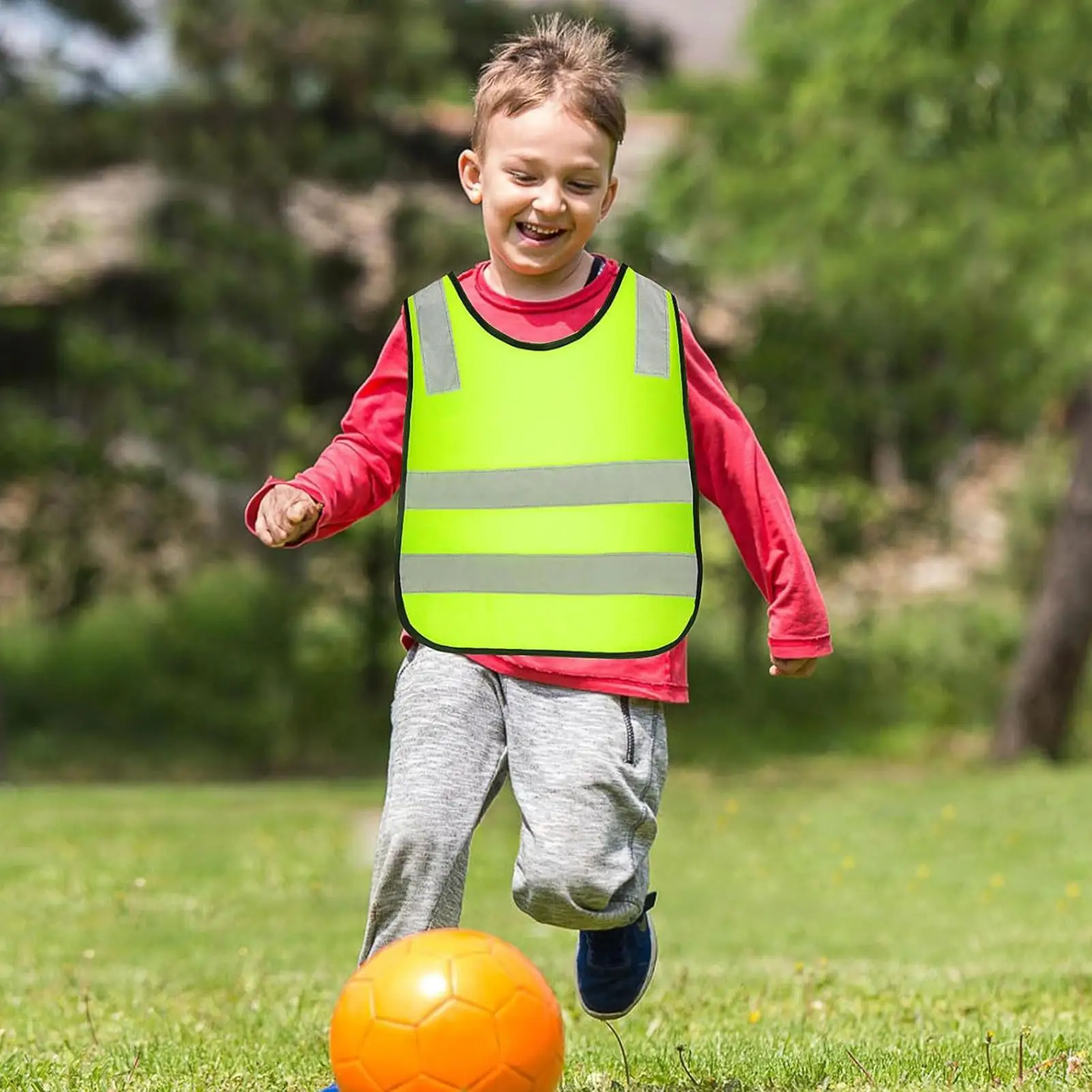 

New Kids Reflective Vest 10 Pieces Outdoor Clothes High Visibility Vest For Traffic Walking Running Cycling Skiing Camping