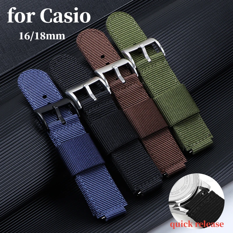 

16mm 18mm Nylon Watchabnd for Casio F-108/AE-1000/GA-2100/100/5600/6900 AQ-S810 Quick Release Sport Bracelet Watch Accessories