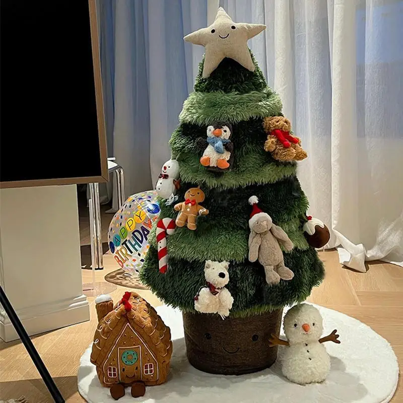 Árvore de natal brinquedo de pelúcia bonito kawaii macio pelúcia animal boneca travesseiro presente decoração para casa cena configuração foto adereços colecionáveis