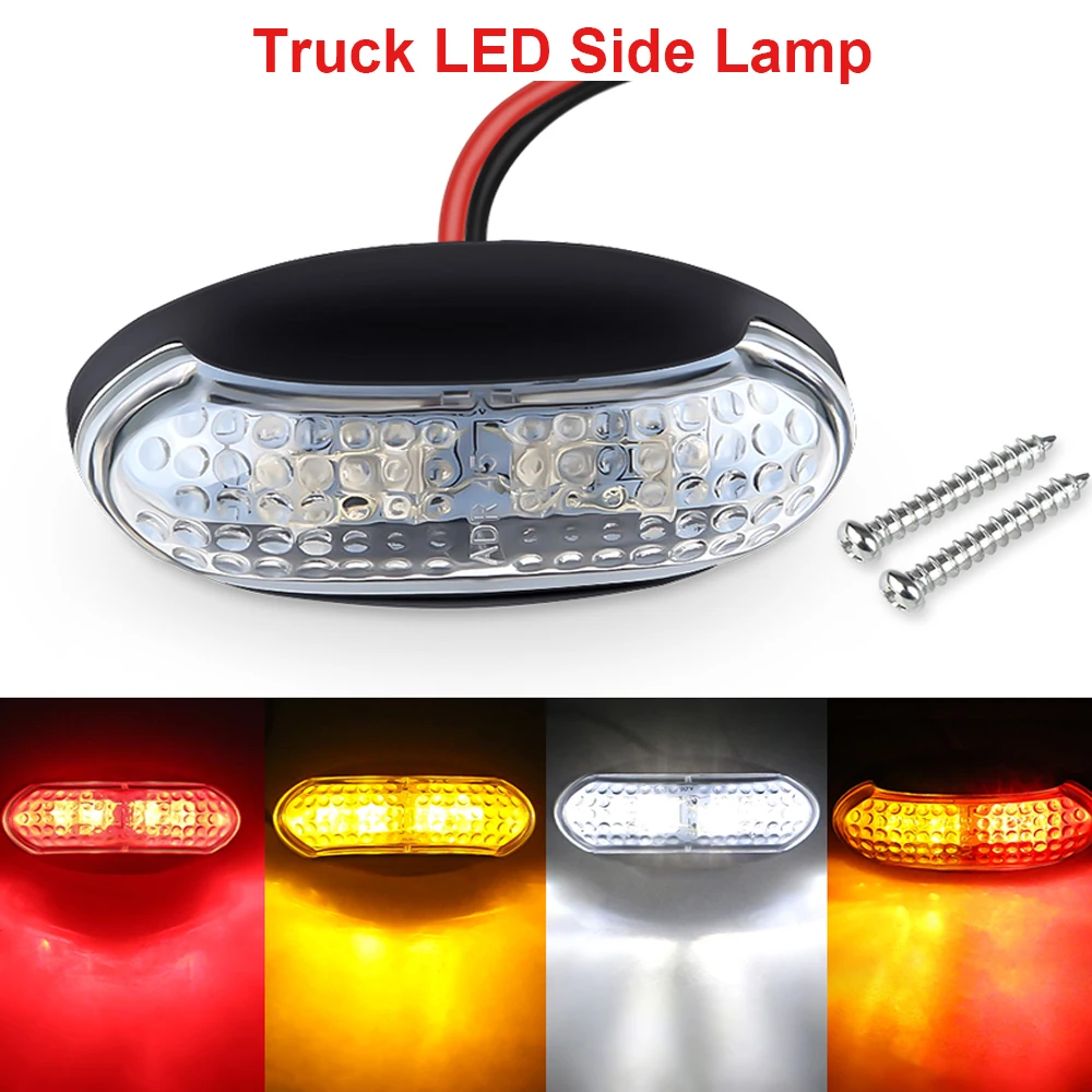 12V 24V Car Truck Trailer Side Marker Light Waterproof Signal Tail Light Warning Lamp LED Lights for Car Truck Motorcycle