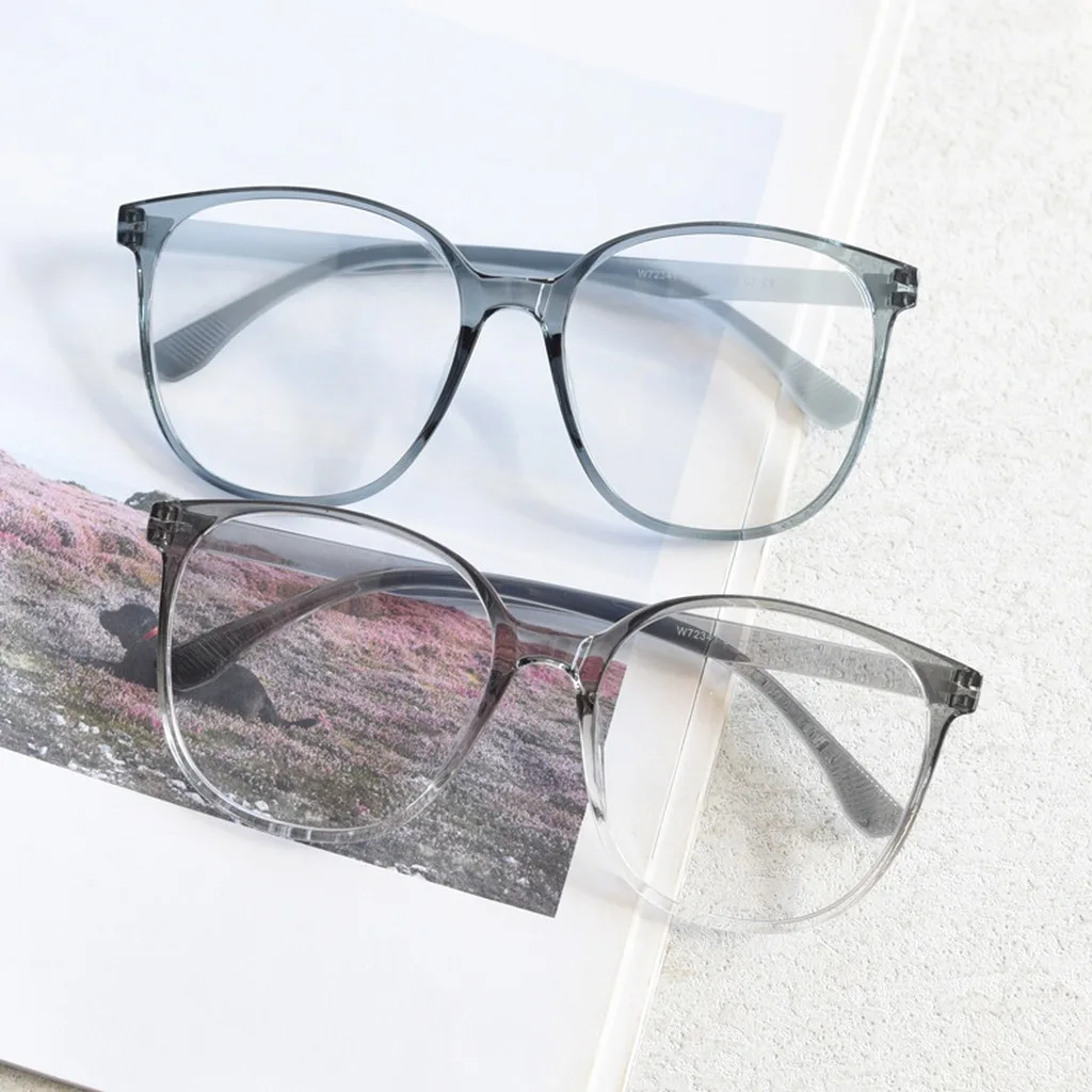 Tr90 Eyeglasses Frames Lightweight Large Round Frame Glasses Full Rim Eyeglass Frame Multiple Colors Unisex Plain Glasses