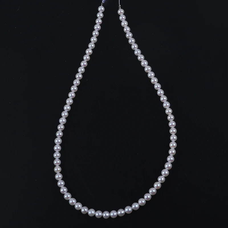 Factory Wholesale 5-6mm Real Pearl Strand Necklace  Chinese Akoya Round Natural Freshwater Pearls for Jewelry Making view 5