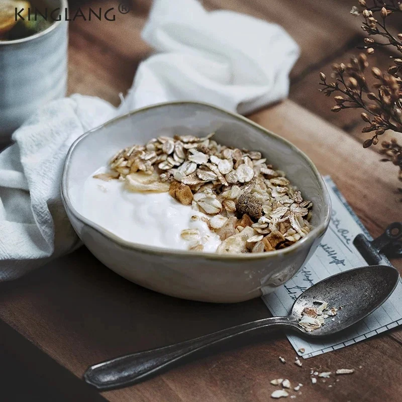 

European Deep Soup Bowl - Irregular Creative Design Tableware for Breakfast and Noodles