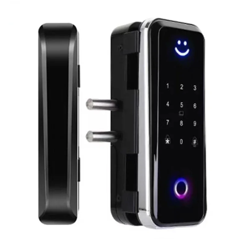 رخيصة ودقيقة قفل زجاجي ذكي TTlock الهاتف المحمول التحكم عن بعد بصمة كلمة المرور الرقمية مفتاح بطاقة قفل باب زجاجي ذكي