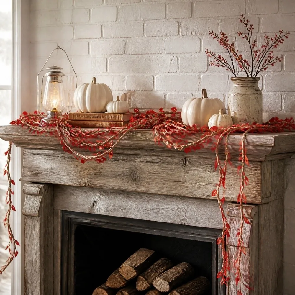 10m Length Artificial Leaf Ribbon Braided Texture DIY Accessories Braided Garland Red / Blue Color Weaving Hemp Rope