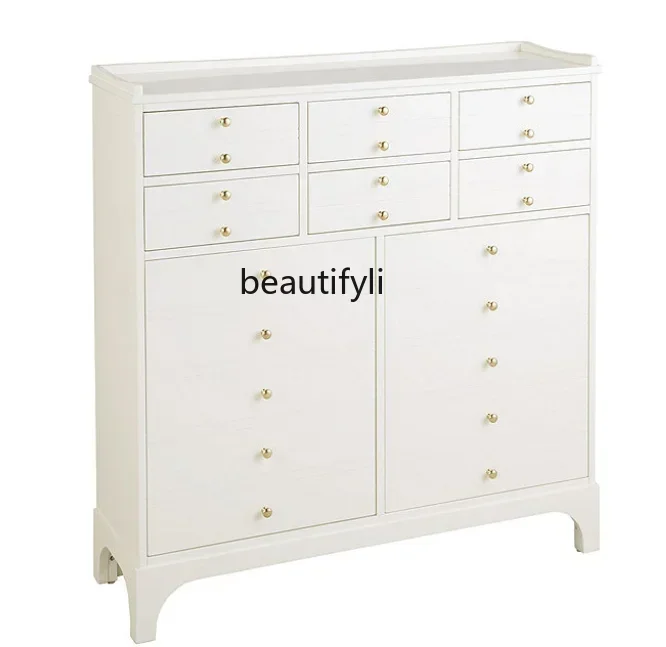 K185 Italian Modern Light Luxury Entrance Cabinet Sideboard Cabinet Side Cabinet Coffee Snack Locker French Living Room