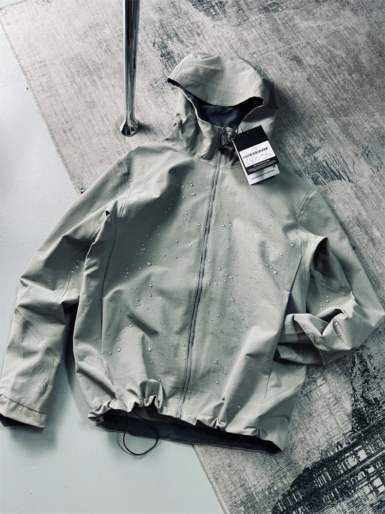 Business Style Men's Fleece Jacket Windproof Water-Resistant Soft  Coat with Hood Pressed Seams Custom Tailored Long Sleeve