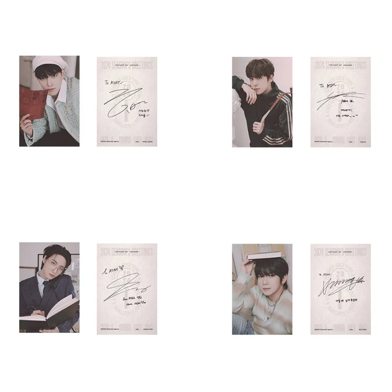 Tarjeta de coleccionista de fotos de la temporada de 2024, tarjeta LOMO, Hongjoong, Yunho, Yeosang Mingi, nuevo álbum de KPOP, 8 unids/set