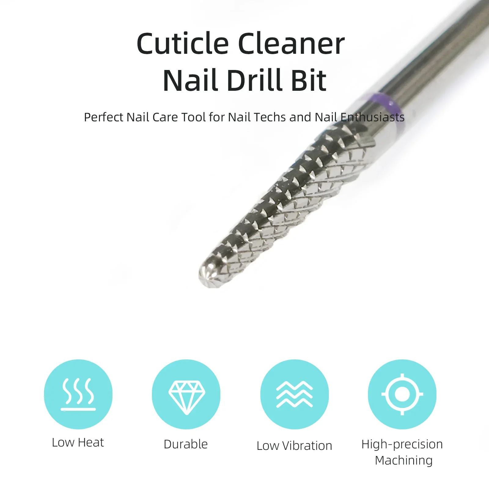 HYTOOS Small Cone Cuticle Clean Nail Drill Bits Conical Carbide Nail Bit Professional Safety Under Nails Dead Skin Cleaner Tools