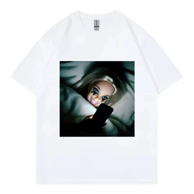 Disgusting Doll Face Funny Meme Graphic T Shirts High Quality Fashion Oversized T-shirt Men Women Casual Short Sleeve T-shirts
