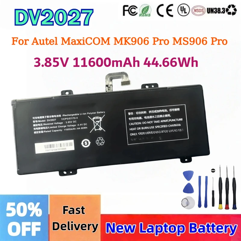 

Replacement Battery Compatible with Autel MaxiCOM MK906 Pro MS906 Pro DV2027 3.85V 11600mAh 44.66Wh Auto Diagnostic Scanner