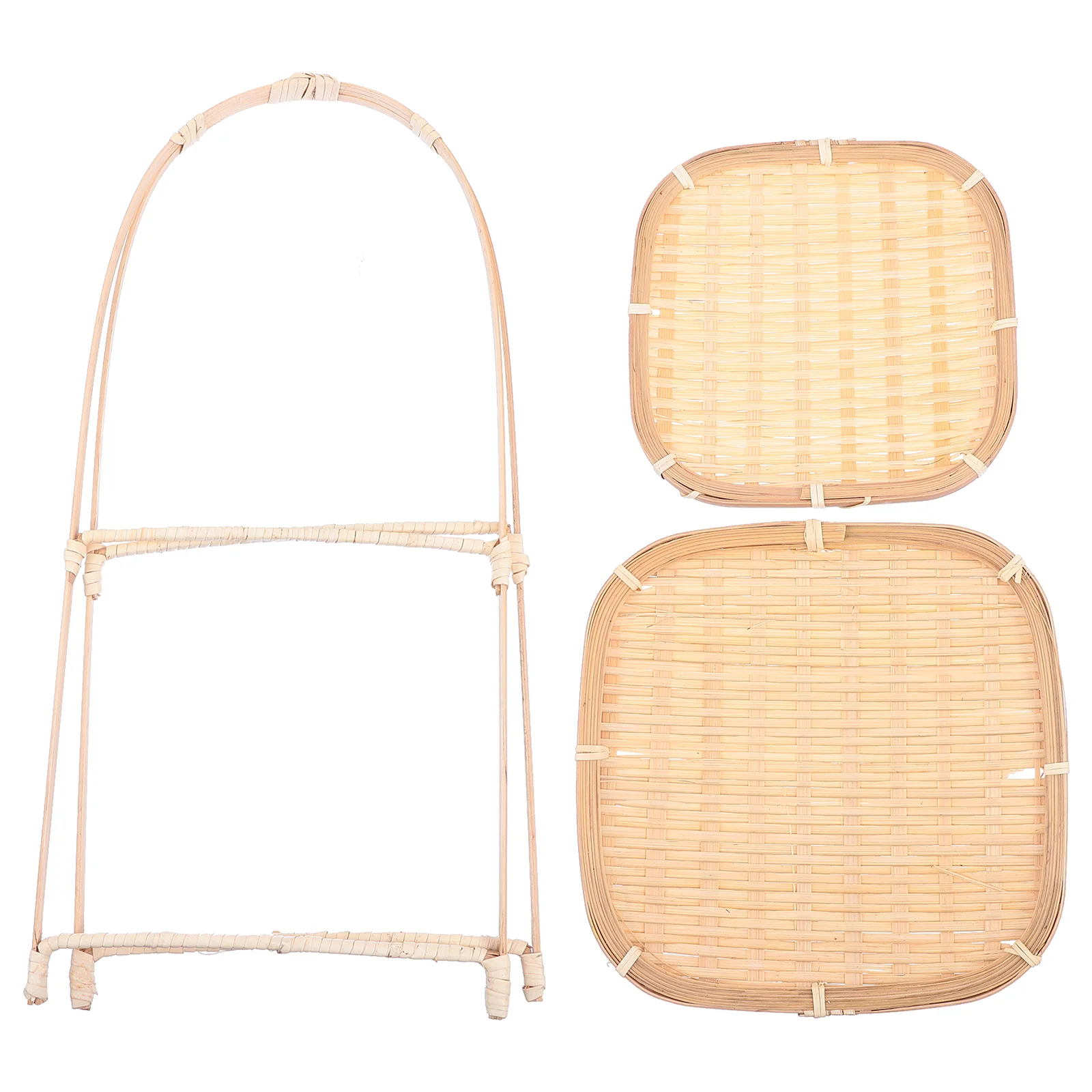 

Bamboo Snack Stand Storage Basket Steamed Bun Hamper Baskets Handmade Fruit Vegetable Cake