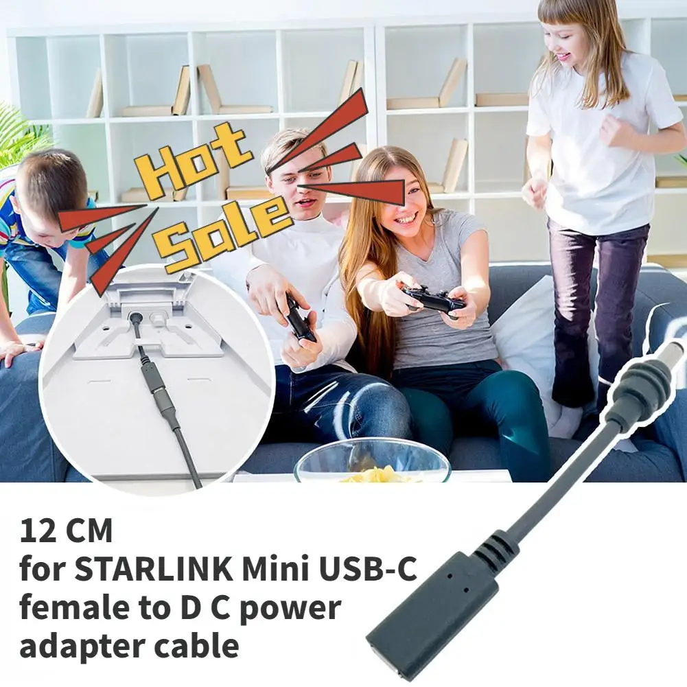 For STARLINK Mini USB-C Female To D C Power Adapter Cable High Quality Cable D C Plug Transformer Converter