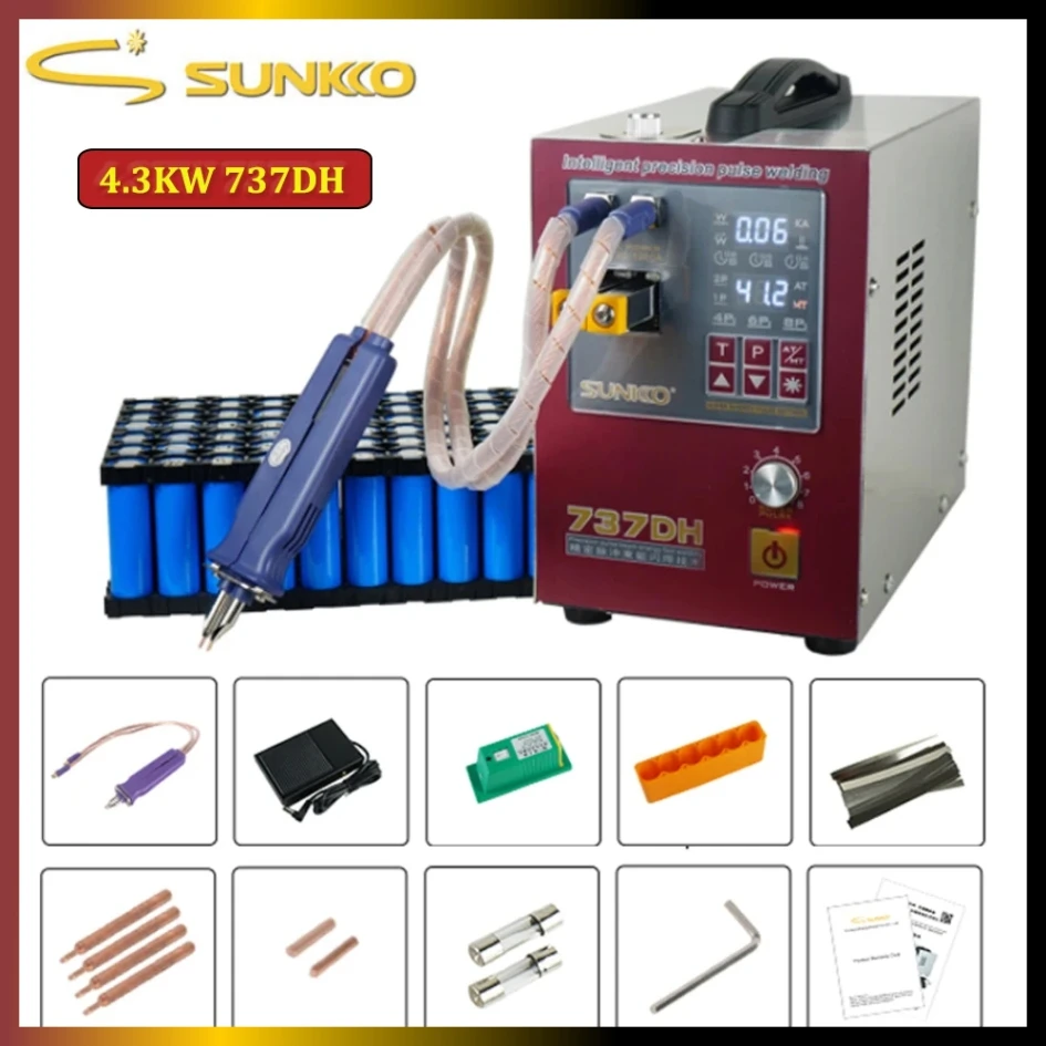 SUNKKO 737DH Spot Welding Machine Induction Delay 4.3KW High Power Automatic Pulse Spot Welding Machine For 18650Battery Welding