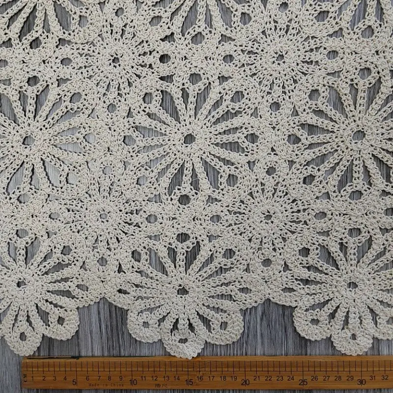 Tissu en dentelle pour jupe en coton pour femme, tissu creux, motif carré, vêtements de bricolage, littérature, été, ins