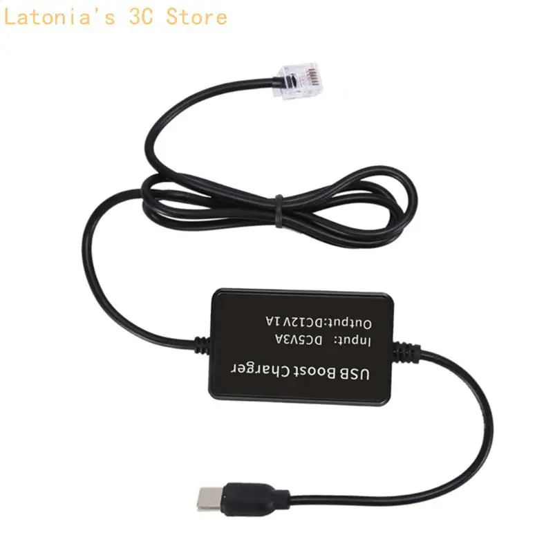 USB Current Increase Wire 5V To 12V USB to  RJ11 Energy Line For Vehicle security Equipment X3UB