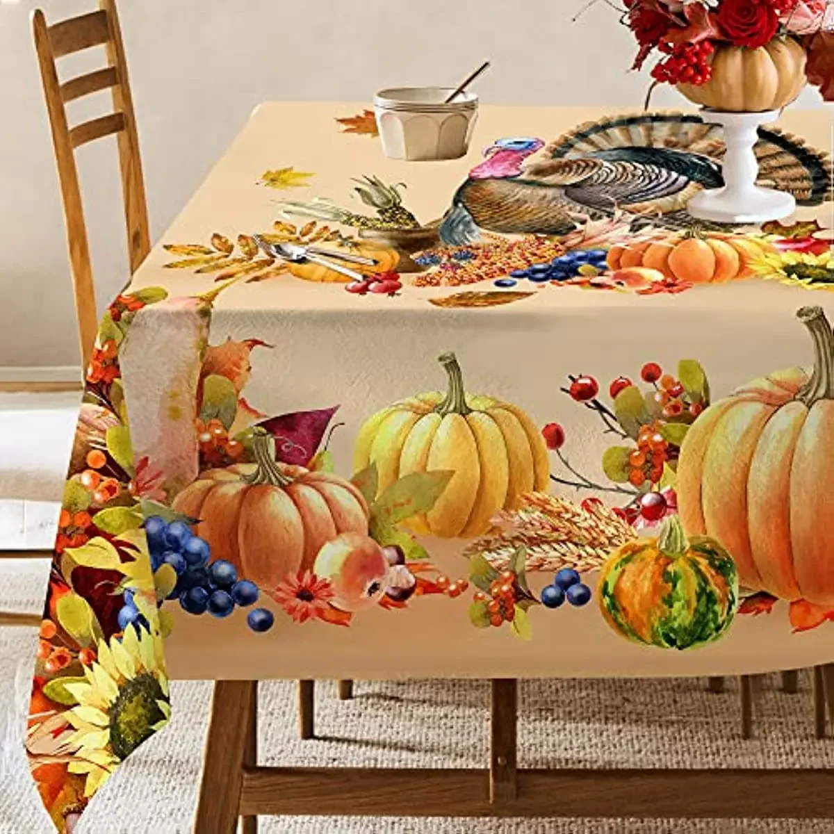 Tablecloth For Thanksgiving Party Waterproof Oilproof Tablecloth Household Rectangular Tablecloth Kitchen Dining Table Decor