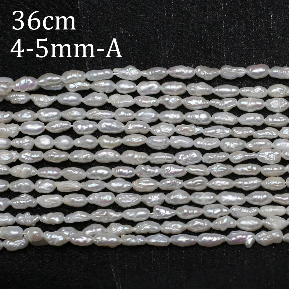 

4-5mm A Grade Rice Cultured Pearl Loose Beads Natural Freshwater Pearls for Jewelry Making DIY Necklace Bracelet Accessory 36cm