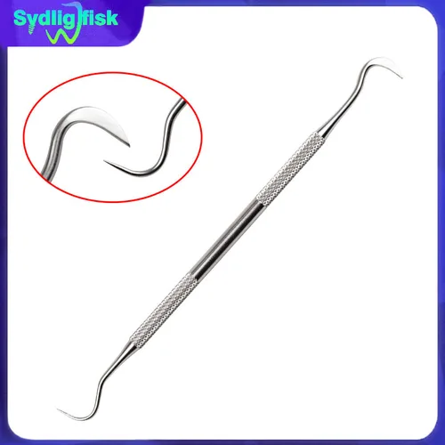 Raspador de herramienta para eliminar sarro curvado de doble punta Dental, placa de cálculo de acero inoxidable ​ Removedor de herramientas de limpieza dental para dentista