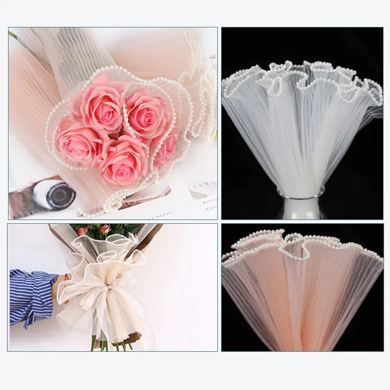 Flor fresca que envolve o papel de malha enrugado ondulado rede fio loja de flores suprimentos decoração de aniversário do casamento 30cmx4.5 jardas